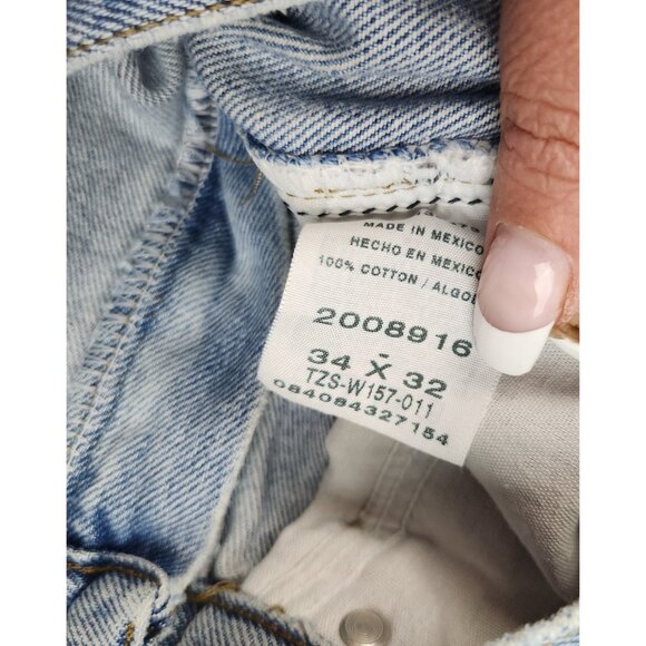 Men's 34x32 Regular Fit Blue Jeans Lee Light Wash Distressed Y2K Workwear Pants - Picture 3 of 13